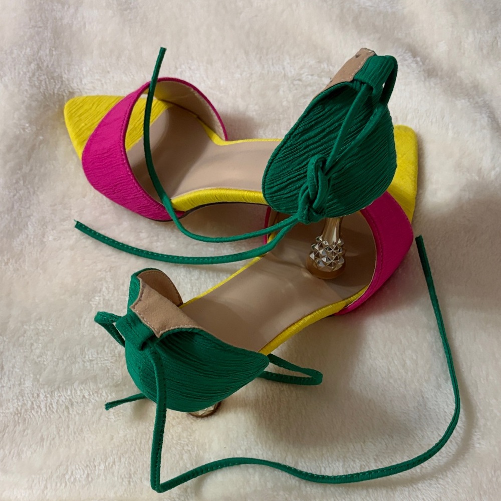 Colorful Women's Lace-Up Heels